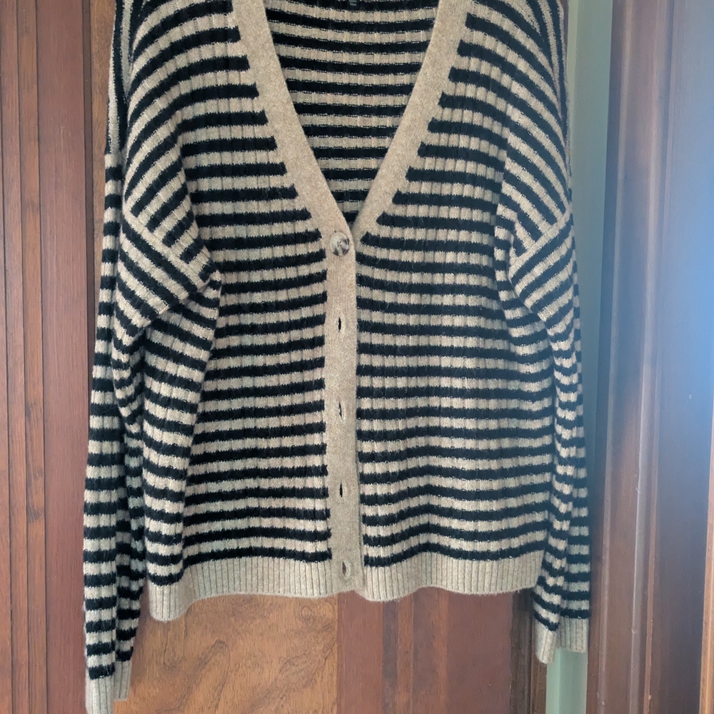 Striped Black and Tan Women's Sweater
